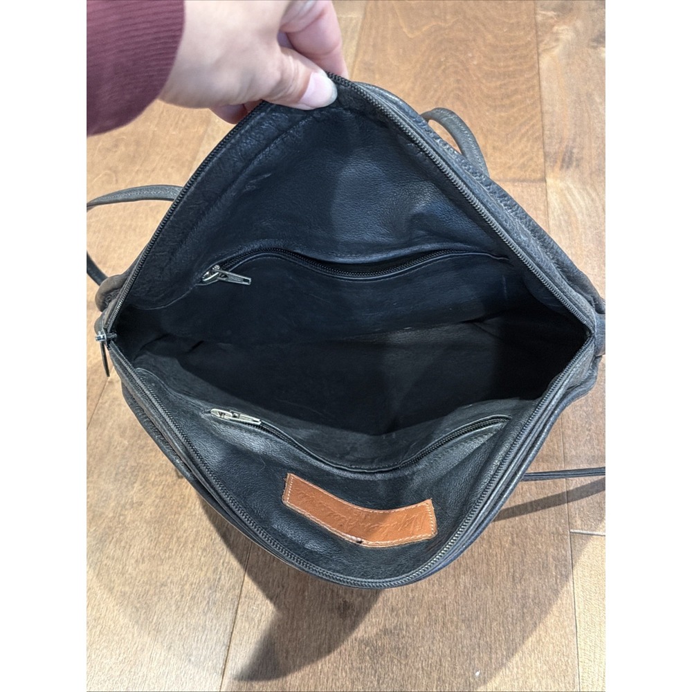 Vintage Napoleon Alexander Leather Black Oval Purse Bag Made in USA - Picture 4 of 5